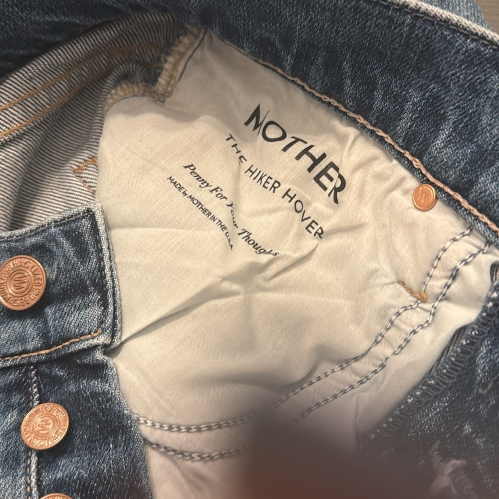 MOTHER Blue Straight Jeans the hiker hover penny for your thoughts - Picture 4 of 5